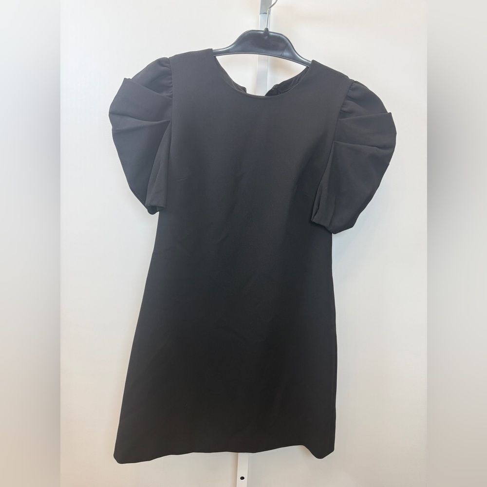 Alice + Olivia Hanita Puff Sleeve Black Dress Size 4 - Picture 6 of 11